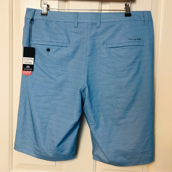 Travis Mathew Loreto Shorts Blue Stripes Size 36 - Picture 4 of 6